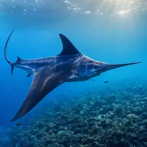 Manta ray + Swordfish